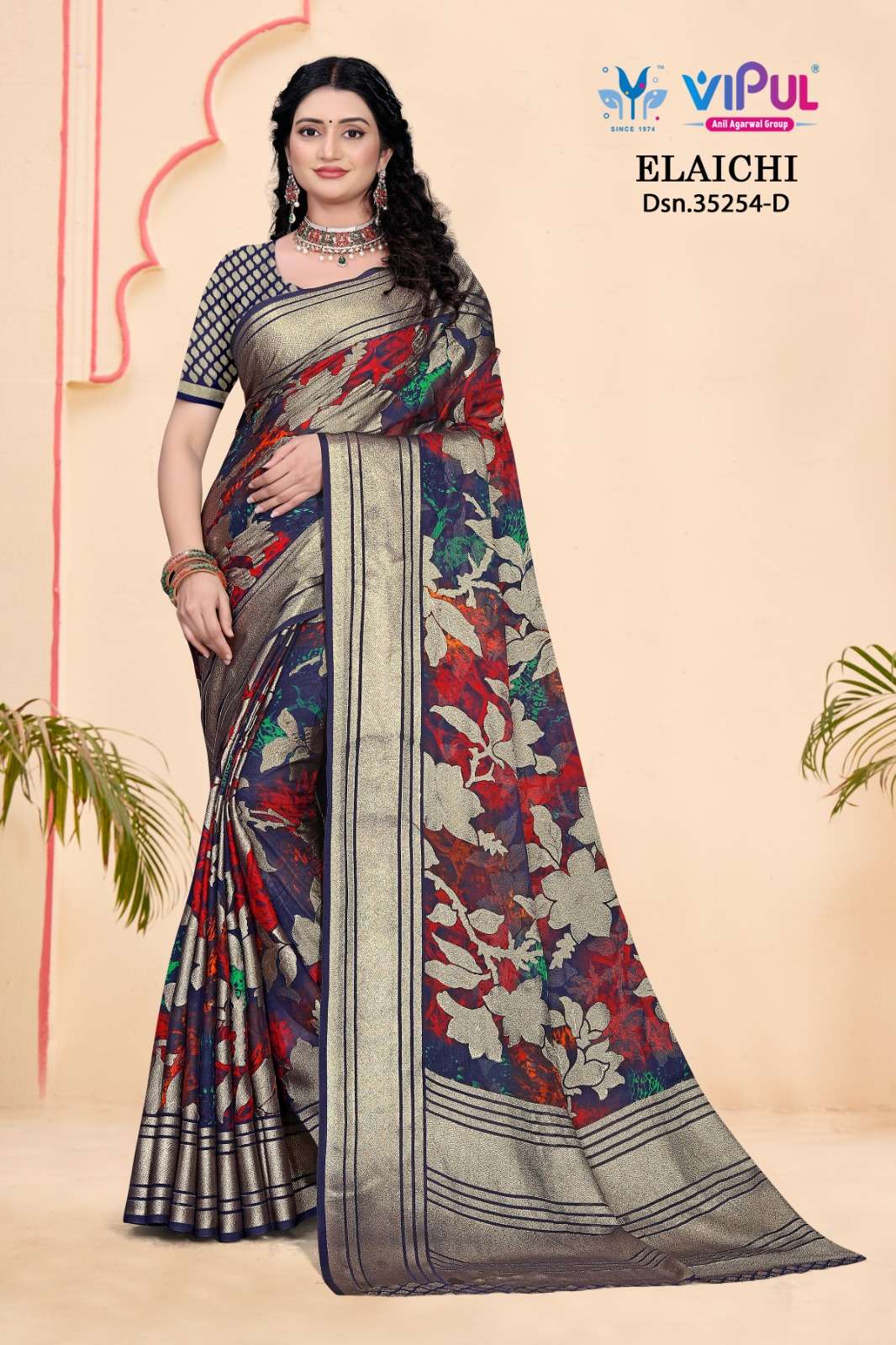 Vipul Elaichi 35254 A To D wholesale saree shop in ahmedabad