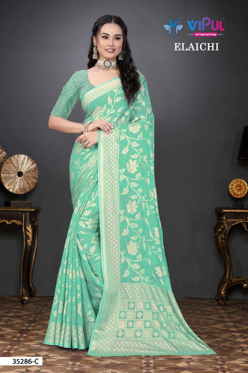 Vipul elaichi d.no 35286 Affordable Saree online