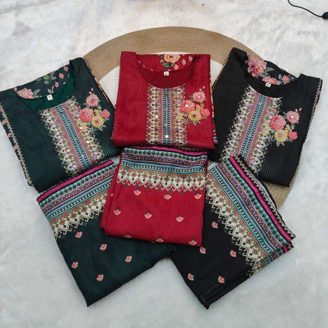 Adhya Hand mirror work cord set Wholesale Kurtis online India