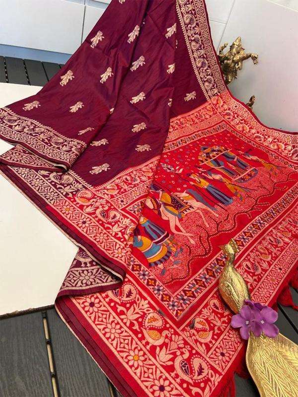 Akshara contrast woven pallu Wholesale sarees online