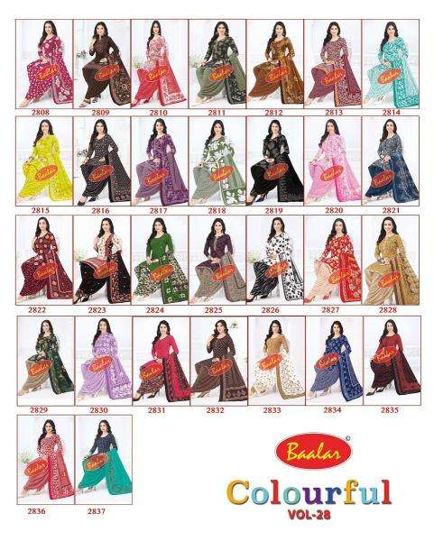 Baalar colourful vol-28 Wholesale dress material dealers in Ahmedabad