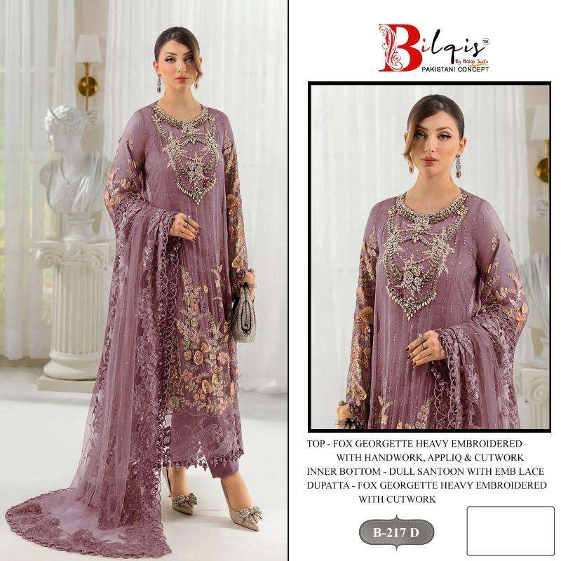 Bilqis B-217 A TO D  Wholesale unstitched salwar kameez in Kolkata
