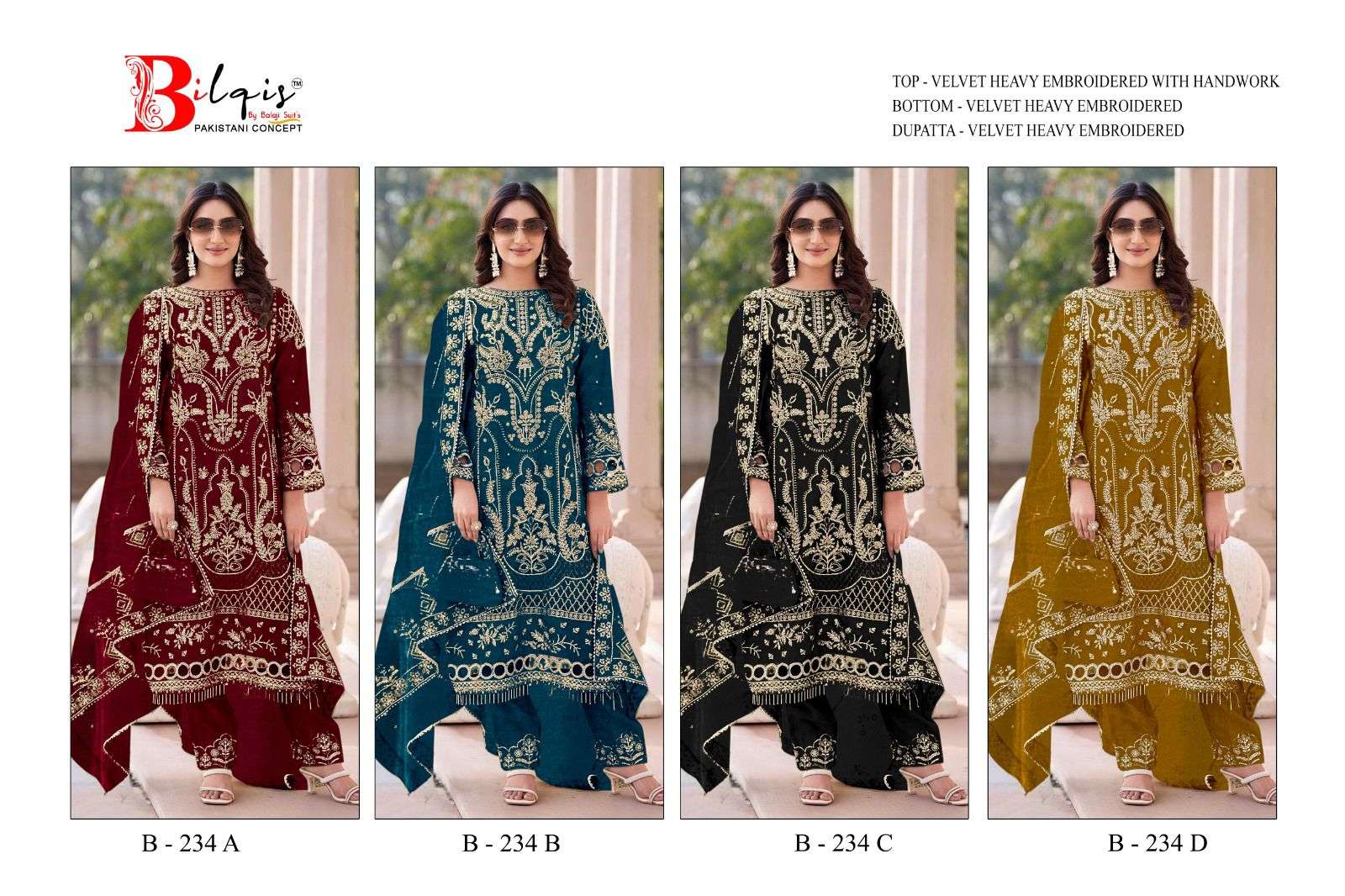 Bilqis B 234 A To D Salwar Kameez suppliers in kolkata
