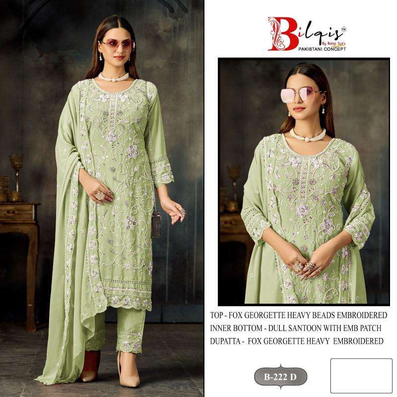 BilqisTM d.no B-222 A TO D Sawlar Kameez wholesale for boutiques