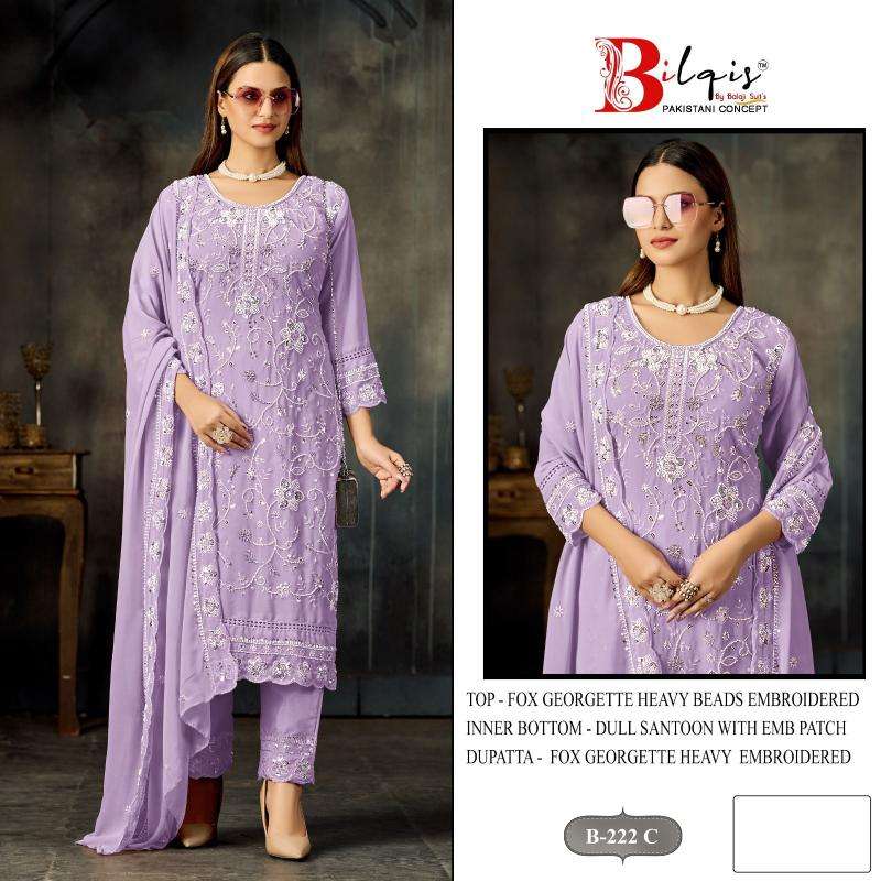 BilqisTM d.no B-222 A TO D Sawlar Kameez wholesale for boutiques