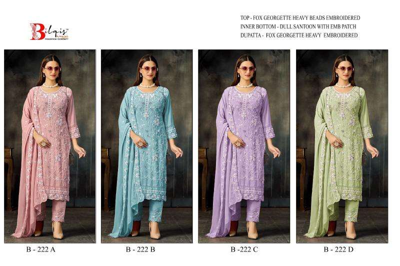 BilqisTM d.no B-222 A TO D Sawlar Kameez wholesale for boutiques
