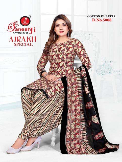 Ganeshji ajrakh special vol-5 Printed dress material manufacturers in Gujarat