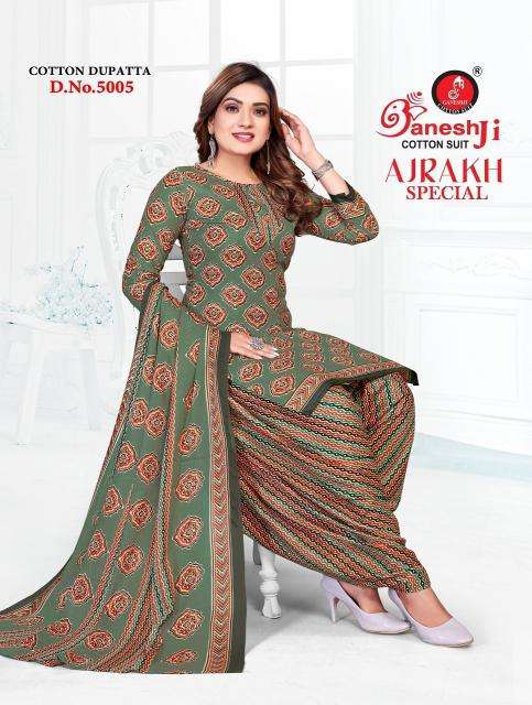 Ganeshji ajrakh special vol-5 Printed dress material manufacturers in Gujarat