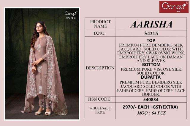 Ganga aarisha 4215 Dress material online wholesale