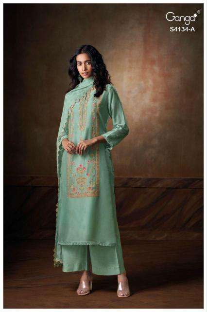 Ganga bhrisha 4134 Surat textile market dress material