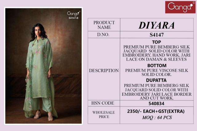 Ganga diyara 4147 Dress material suppliers in India
