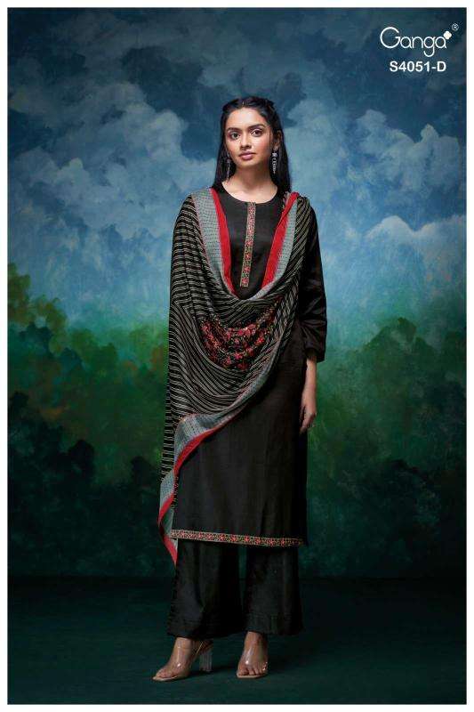 Ganga eshal 4051 Designer dress materials in Hydrabad