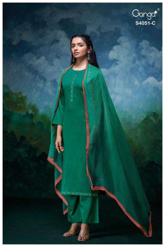 Ganga eshal 4051 Designer dress materials in Hydrabad