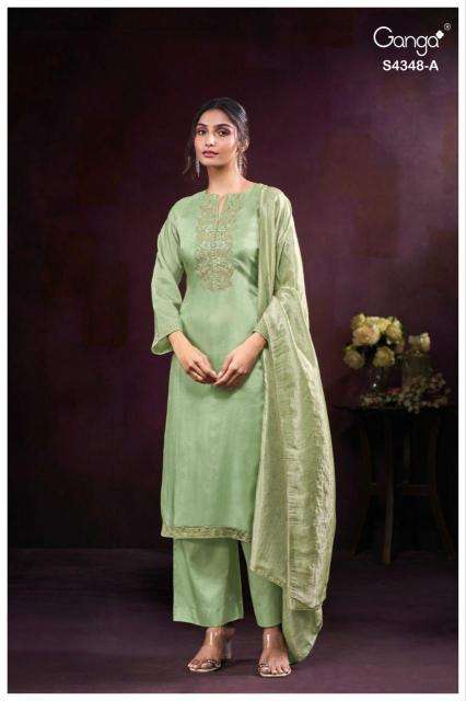 Ganga malira 4348 Bulk dress material suppliers