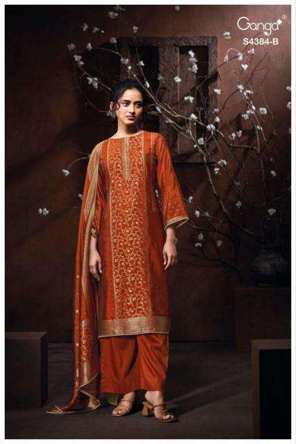 Ganga oshea 4384 Dress materials suppliers in ahmedabad