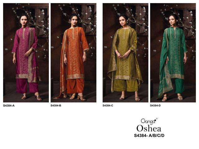 Ganga oshea 4384 Dress materials suppliers in ahmedabad
