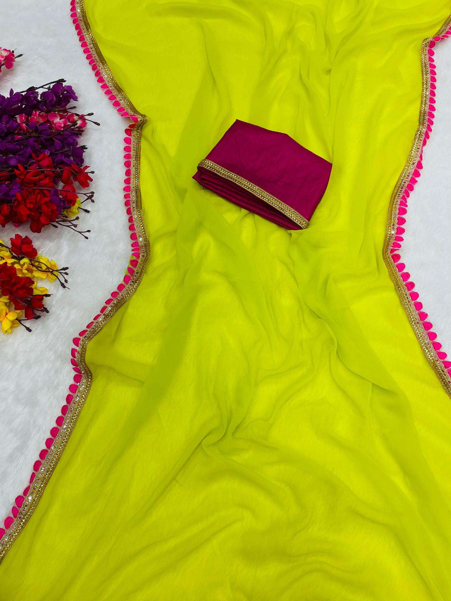 GC beautiful lace Wholesale saree market in Ahmedabad