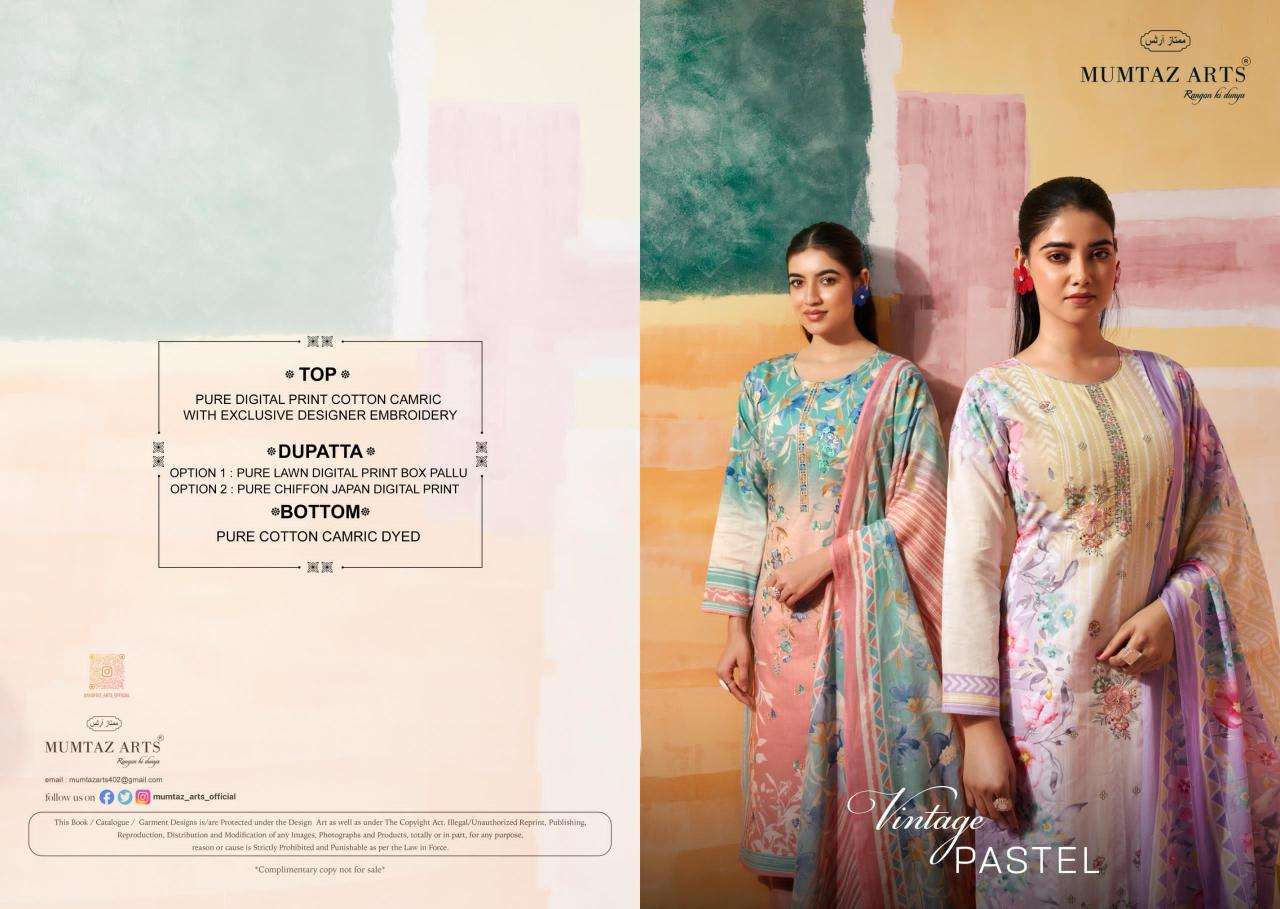 Mumtaz arts vintage pastel Surat designer dress materials wholesale