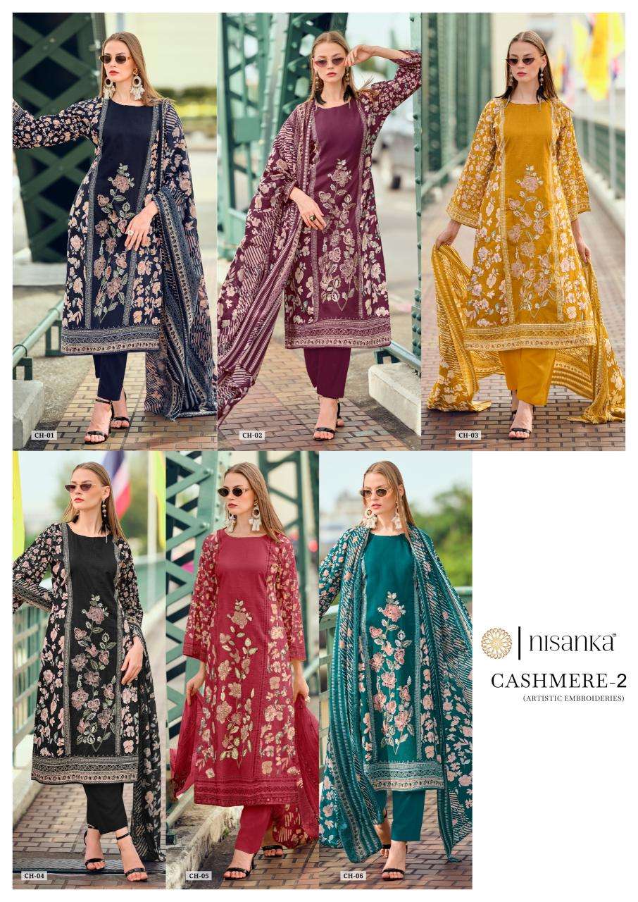 Nisanka mills & emb cashmere vol 2 Surat dress materials wholesale market