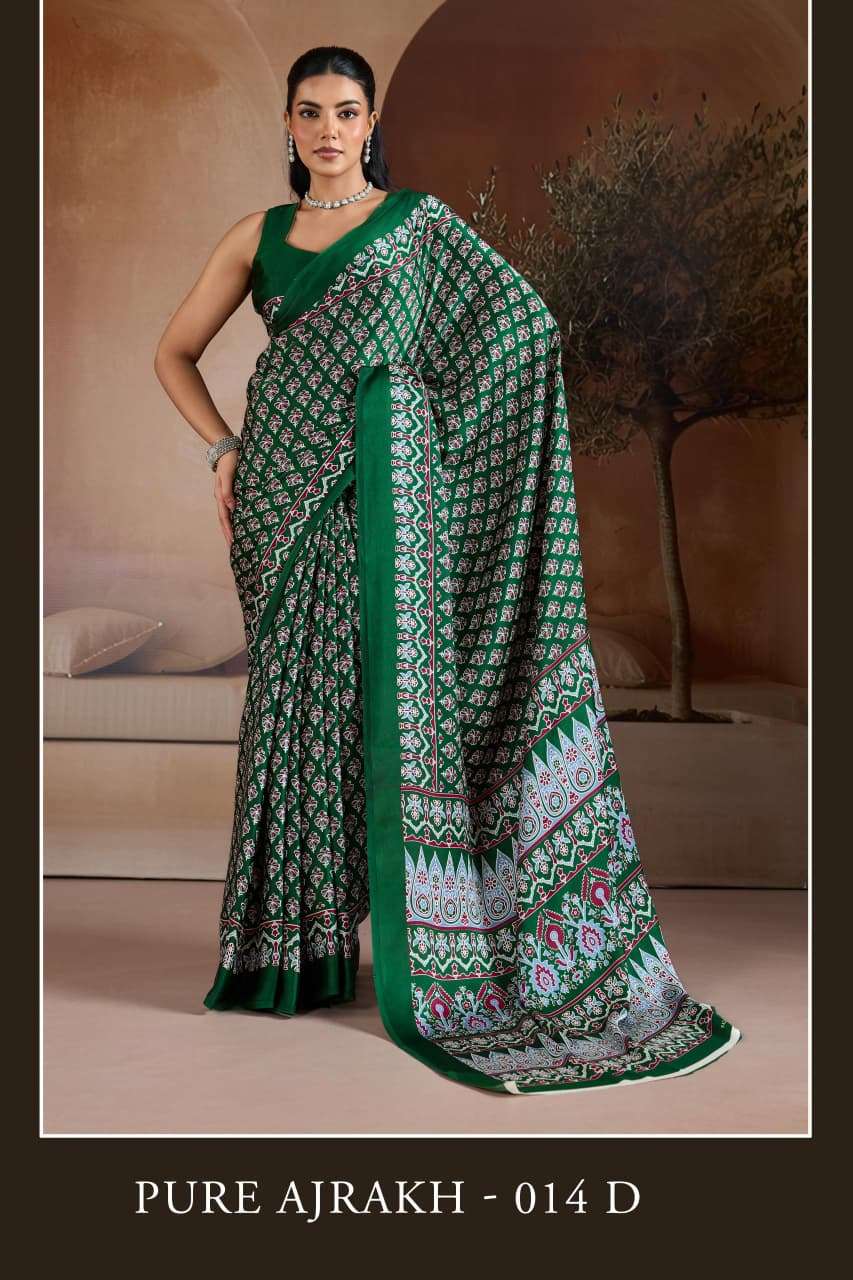 Pure Ajrakh 014 A To F Saree wholesalers in Ahmedabad