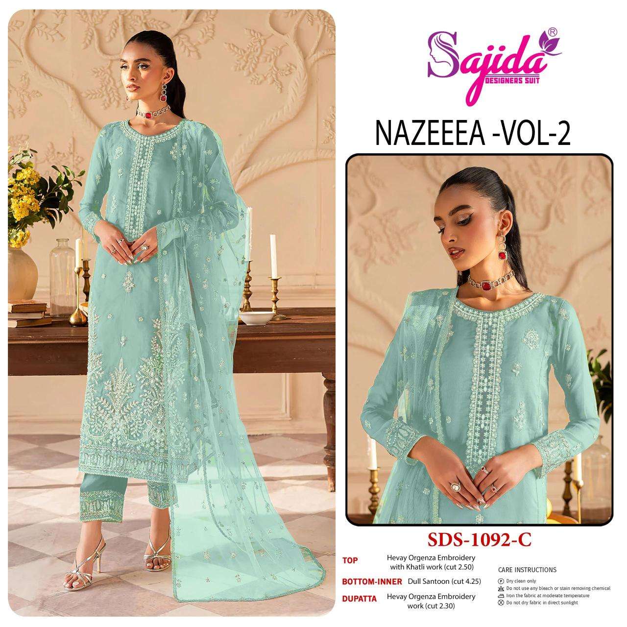 Sajida nazeeea vol 2 d.no 1092-A-B-C-D pakistani suits collections in hydrabad
