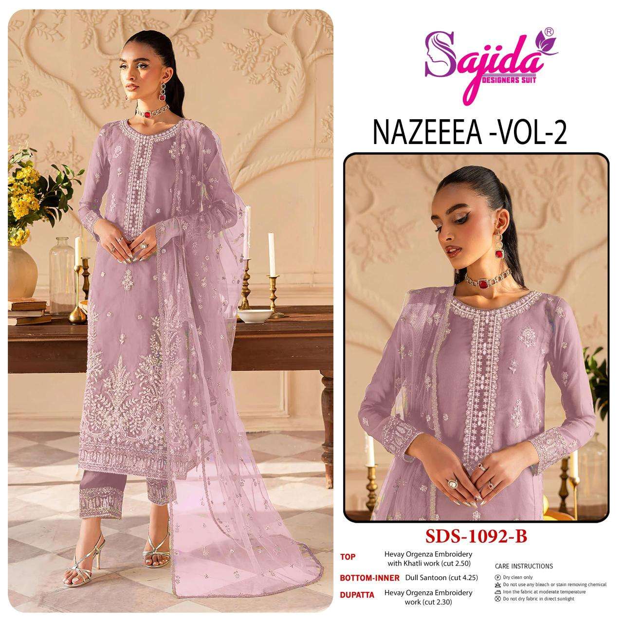 Sajida nazeeea vol 2 d.no 1092-A-B-C-D pakistani suits collections in hydrabad