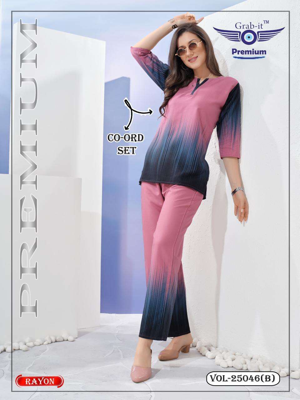 Shorya rayon border print coord set Party wear kurti wholesalers in India