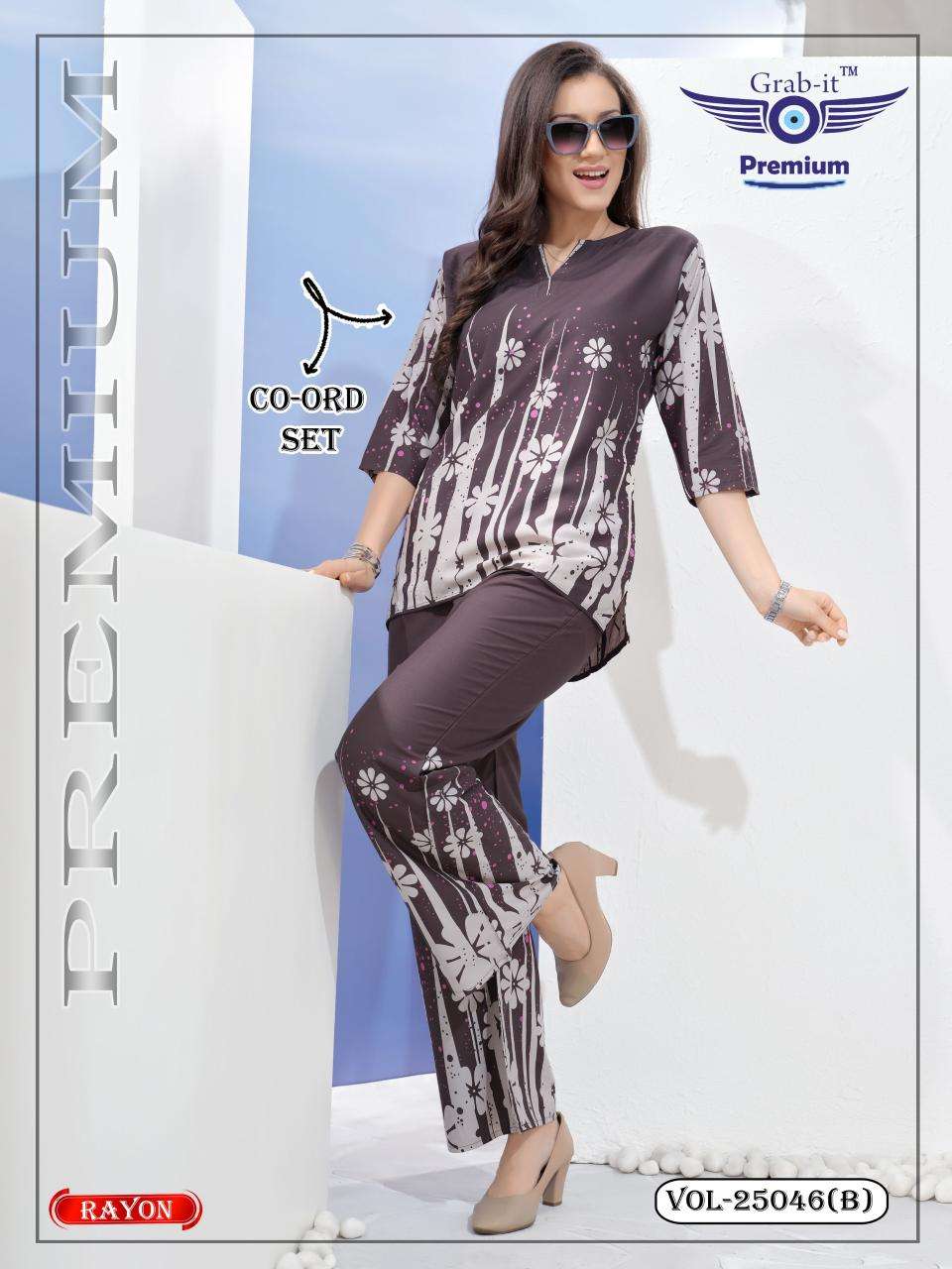 Shorya rayon border print coord set Party wear kurti wholesalers in India