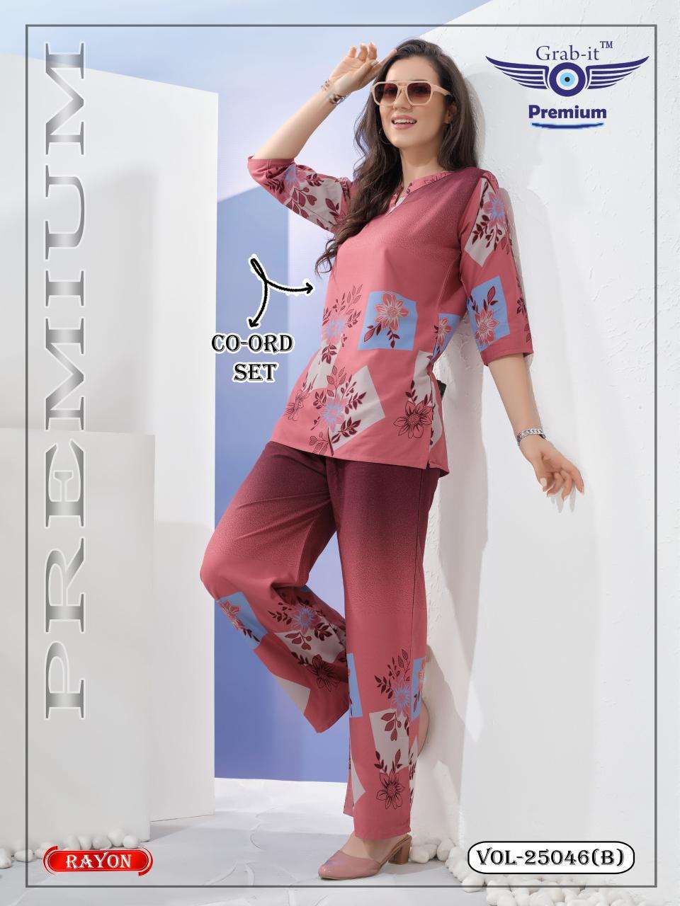 Shorya rayon border print coord set Party wear kurti wholesalers in India