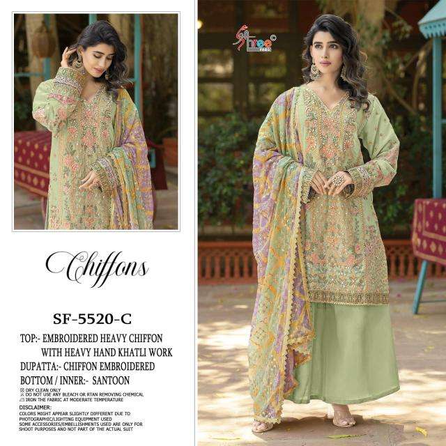 Shree fabs chiffons d.no K-5520 Designer Pakistani suits wholesale