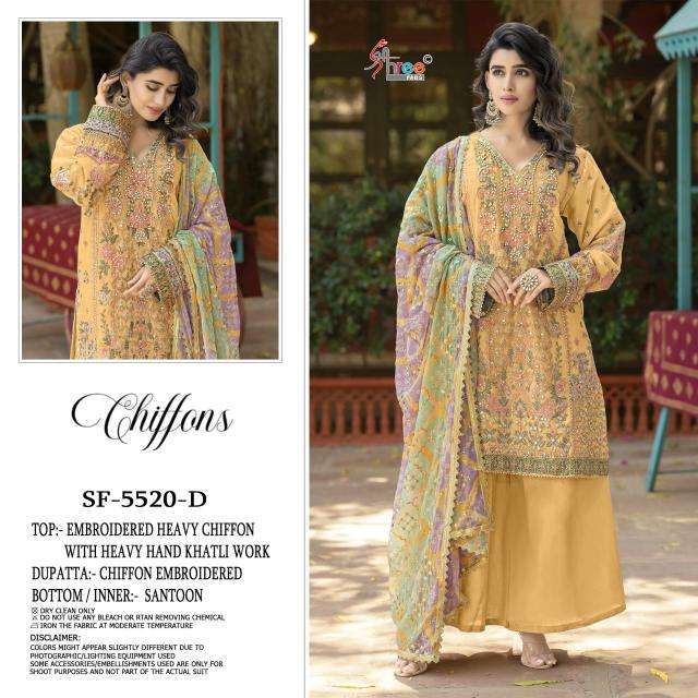 Shree fabs chiffons d.no K-5520 Designer Pakistani suits wholesale