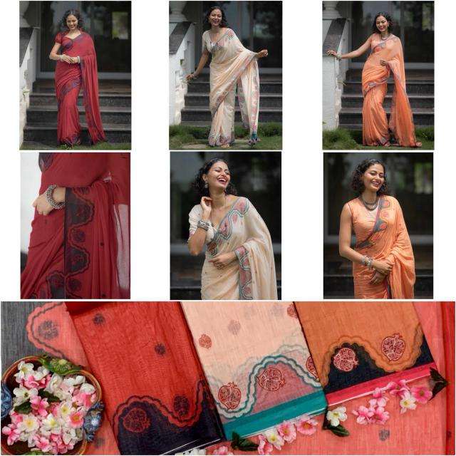 Triveni W-351 cotton Saree wholesale market in Pune