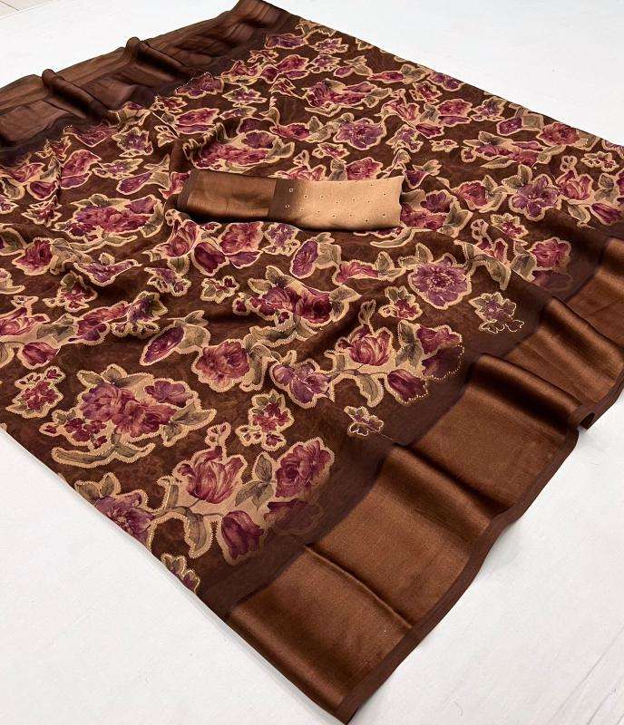 Tulsi beautiful flowers Saree manufacturer in Kolkata 