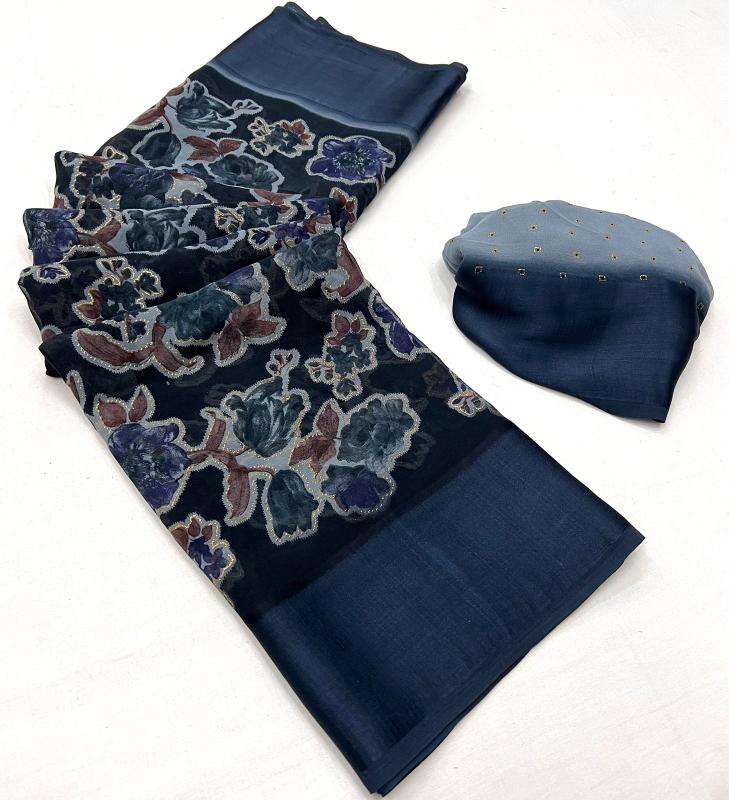 Tulsi beautiful flowers Saree manufacturer in Kolkata 