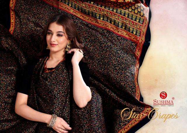 Tulsi star crapes Designer sarees in hydrabad