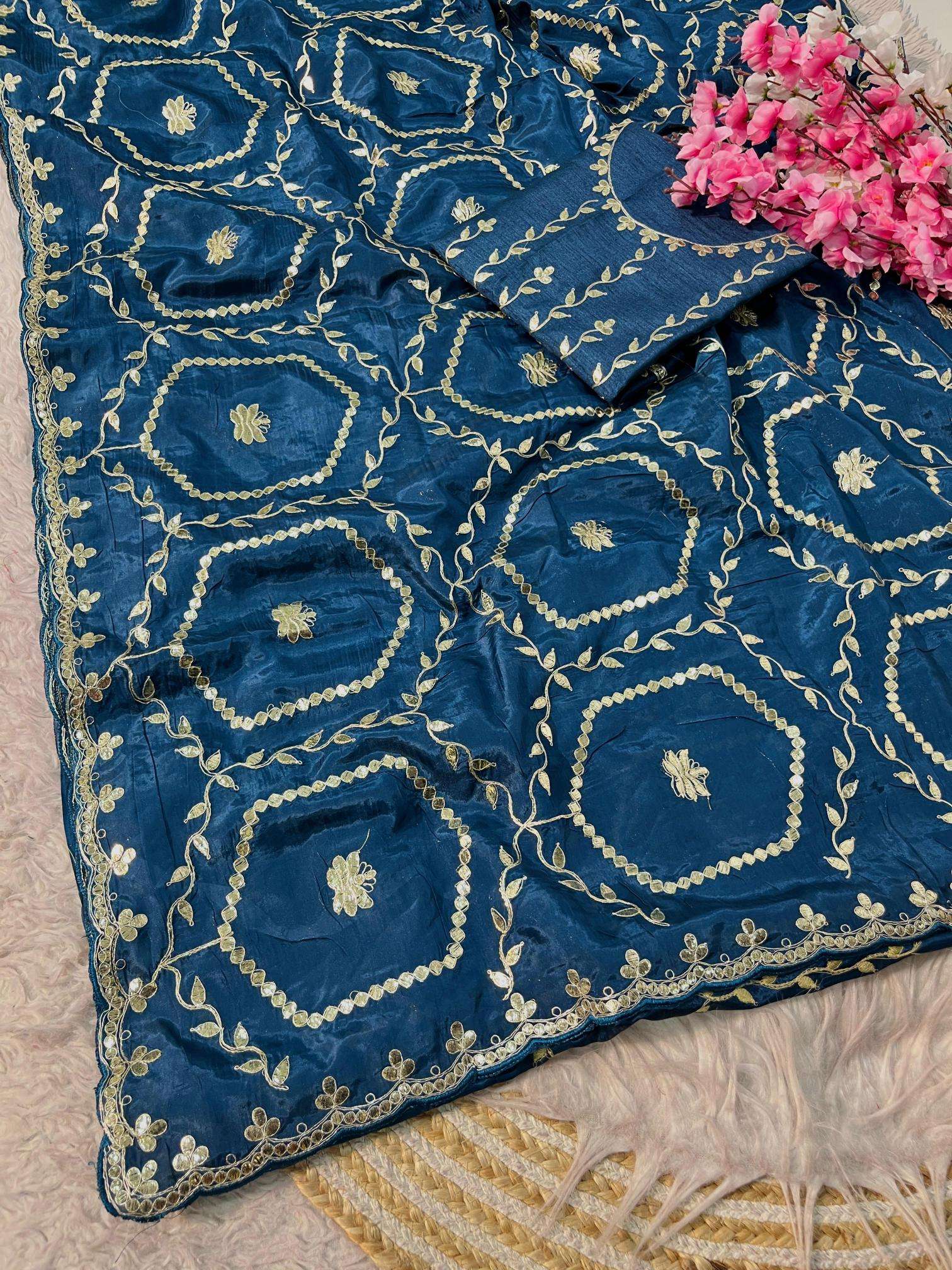 Vinayak gotapatti foil work Casual saree manufacturers in hydrabad