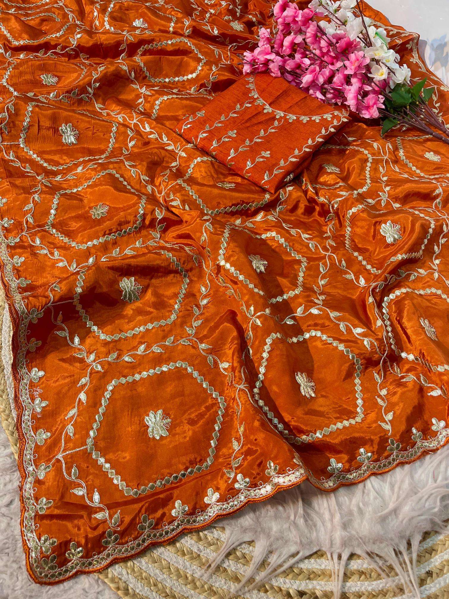 Vinayak gotapatti foil work Casual saree manufacturers in hydrabad