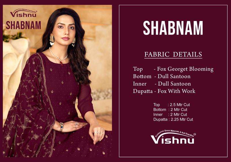 Vishnu shabnam Designer dress materials in Bangalore