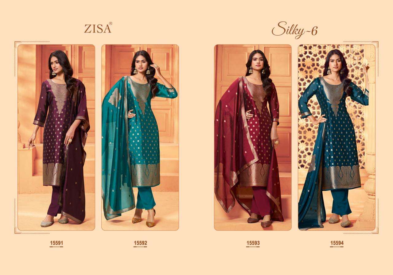 Zisa silky 6 Fancy dress material in ahmedabad