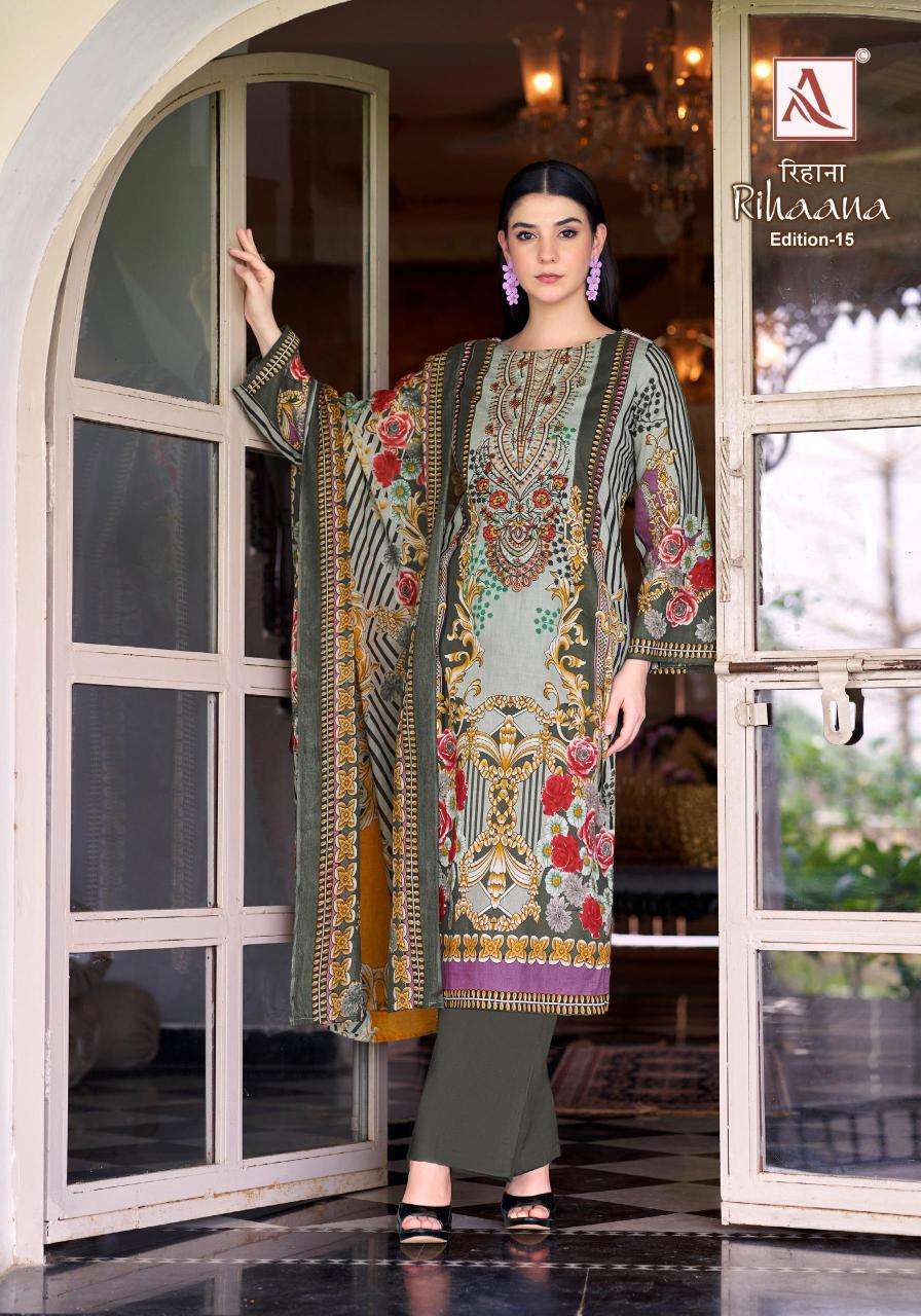 Alok suit rihaana-15 Bulk dress materials suppliers in Delhi
