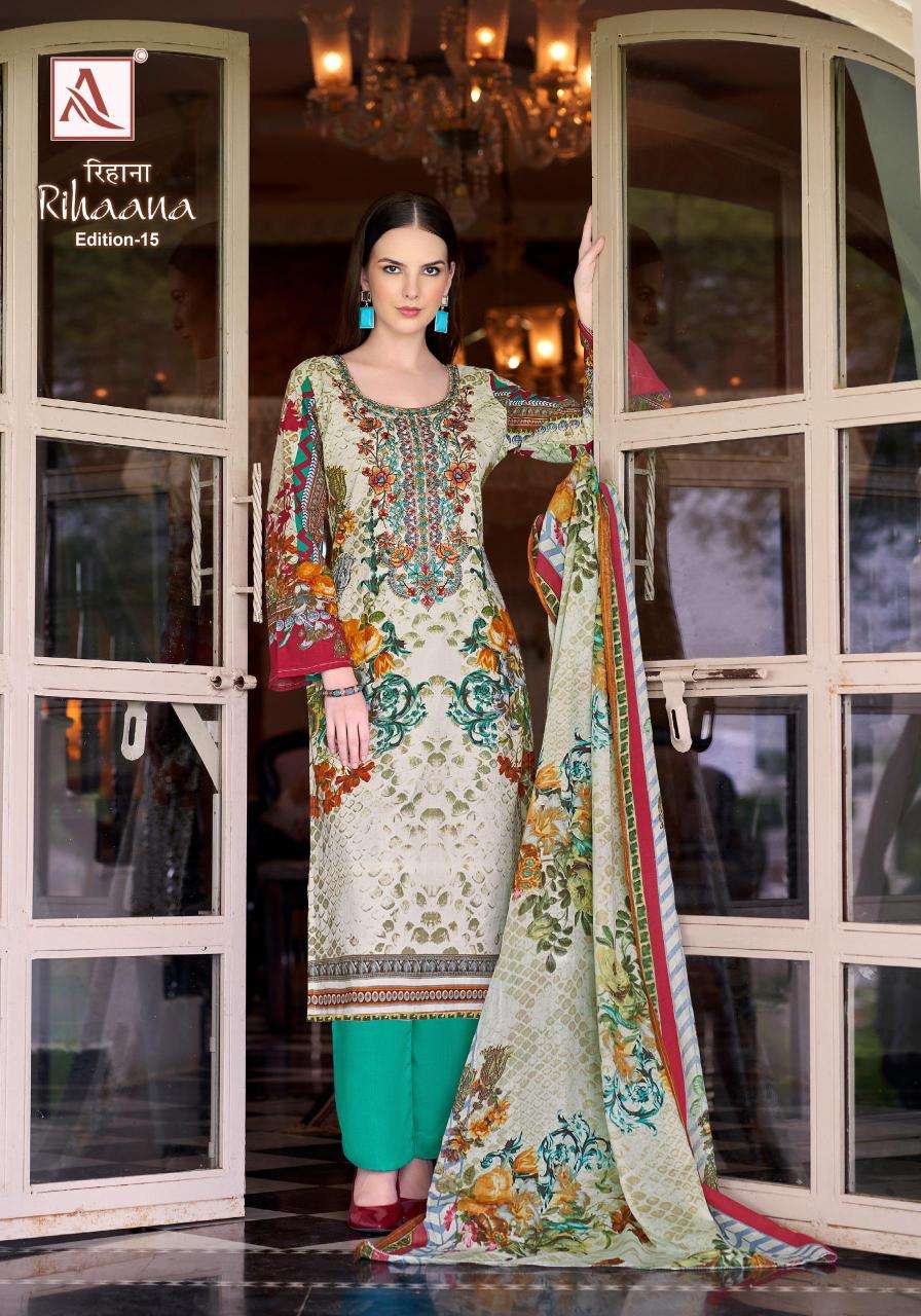 Alok suit rihaana-15 Bulk dress materials suppliers in Delhi