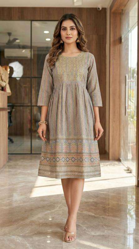 Blue hills cotton stripe Wholesale Kurti manufacturer in Ahmedabad