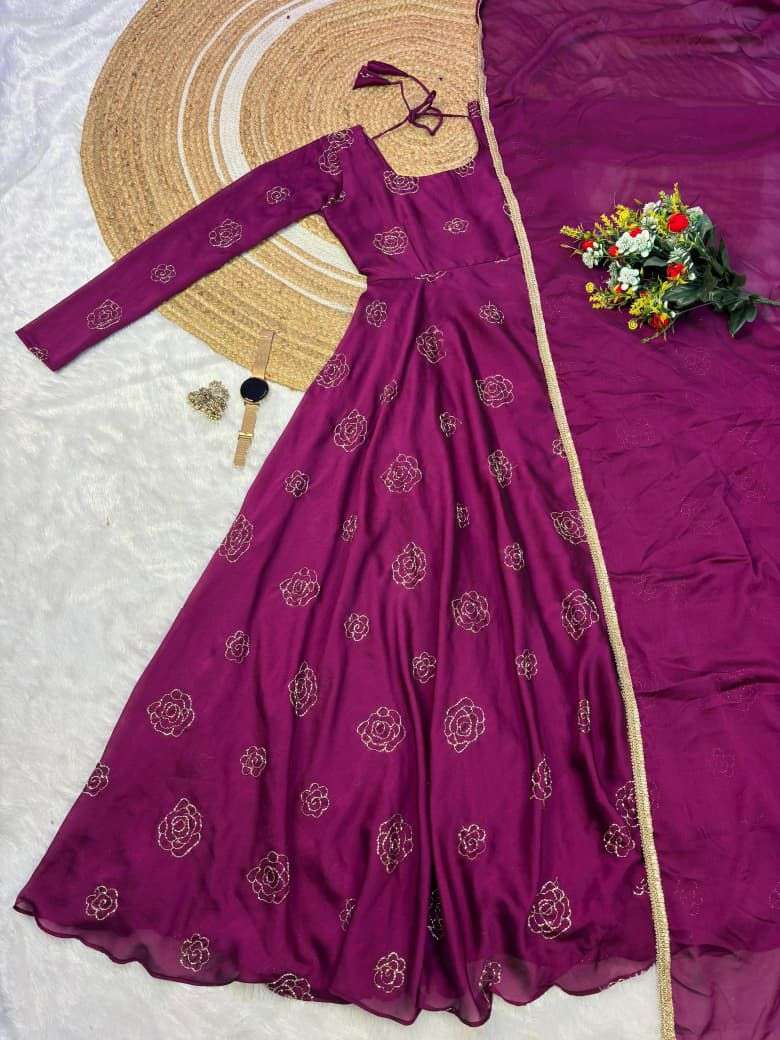 Ethnic Gown Set Satin Gown Kurti wholesale market