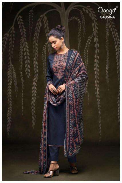 Ganga annerie 4058 Latest dress materials wholesale in Delhi