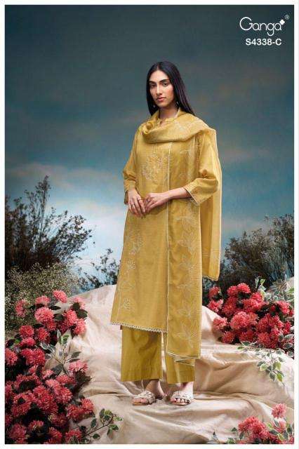 Ganga bresiya 4338 Bridal dress material wholesale in Hyderabad