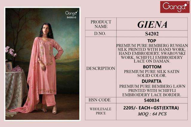 Ganga giena 4202 Dress materials supplier near me