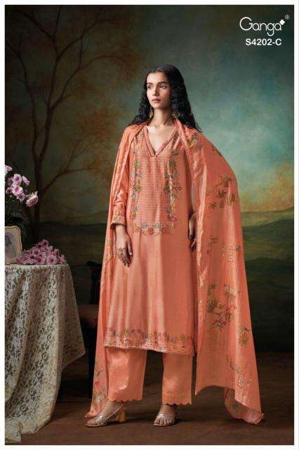 Ganga giena 4202 Dress materials supplier near me