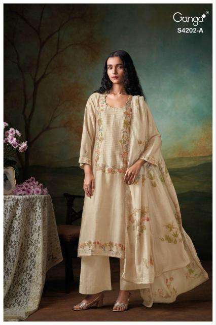 Ganga giena 4202 Dress materials supplier near me