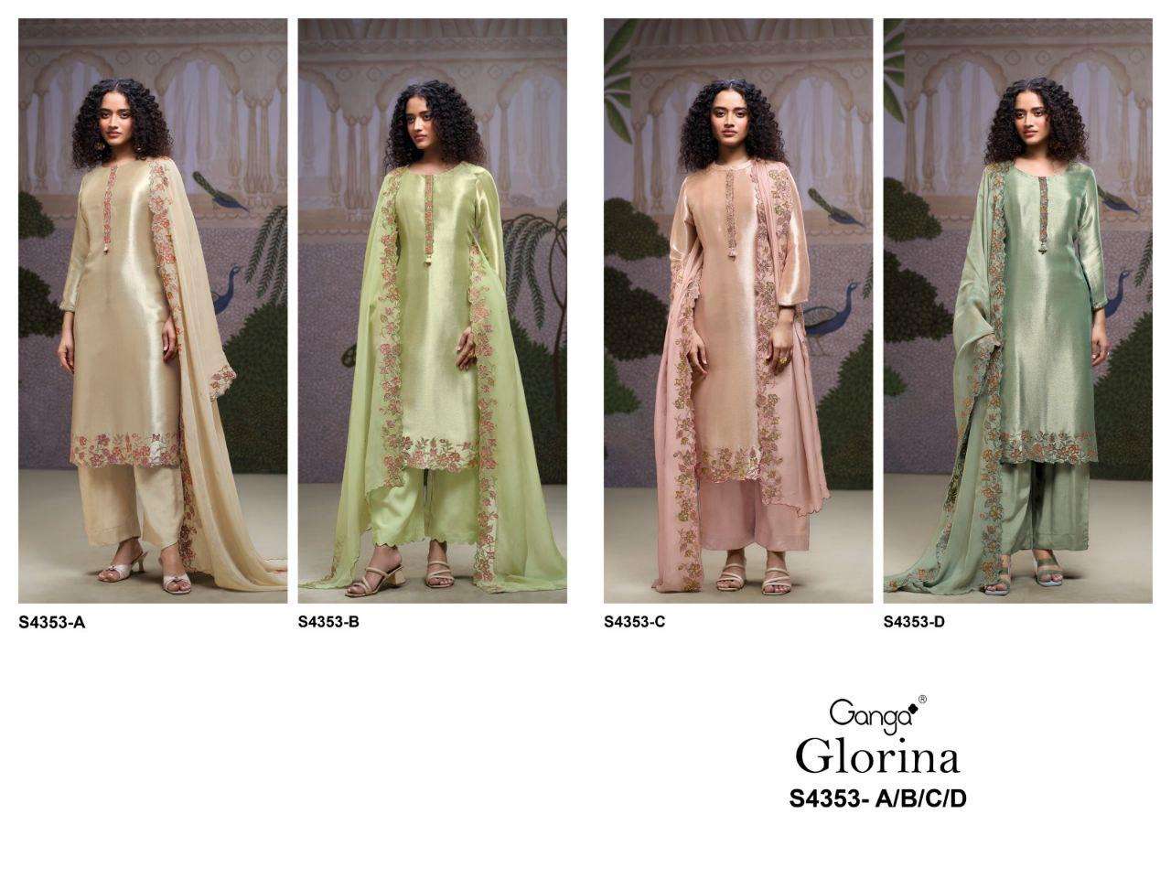 Ganga Glorina 4353  Dress material manufacturers in India