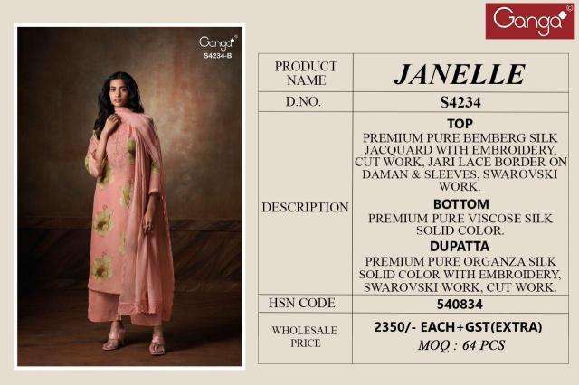 Ganga janelle 4234 Bulk dress material suppliers